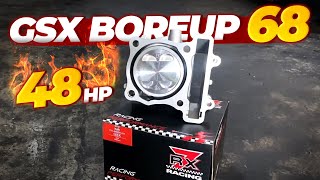 BOREUP SUZUKI GSX 150 PAKE BLOCK RX7 RACING 68mm  48 Horse Power [upl. by Hahnert215]