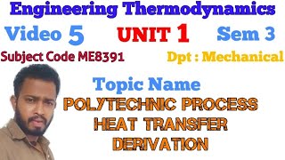 Polytropic Process  Heat Transfer  Derivation [upl. by Niar]