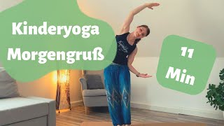 Kinder Yoga  Morgengruß  kostenlos  spielerisch  Grundschule [upl. by Arabella]