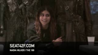 Nadia Hilker The 100 Set Visit Interview [upl. by Ronoel]