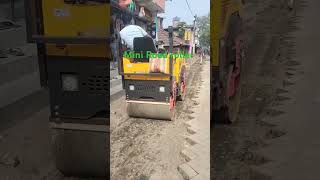 Mini Road Roller rolling damage Road side🔥🔥viralvideos construction short [upl. by Arhaz]