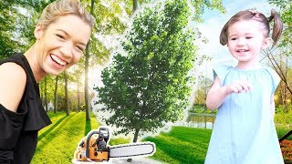 ❥ 542  TRONÇONNER LES ARBRES DU JARDIN   Vlog Milababychou [upl. by Enicul]