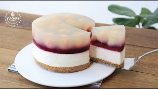 Lychee Cheesecake Recipe  No Bake No Eggs No Gelatins [upl. by Tartaglia]