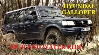 HYUNDAI GALLOPER  Mud and water ride [upl. by Aicire751]