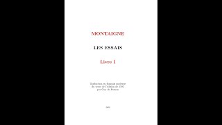 montaigne essais I57  sur lâge [upl. by Westney]