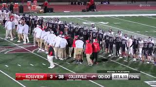 Collierville Dragons Football vs Rossview  Round 1 Playoffs [upl. by Shela]