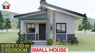 SIMPLE HOUSE DESIGN CONCEPT 45 sqm  2 BEDROOMS [upl. by Neural842]