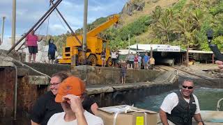 Departing Pitcairn Island on a longboat [upl. by Corkhill]