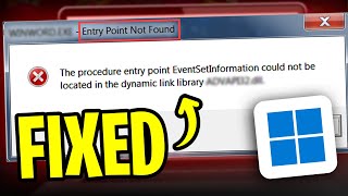 ✅ 100 WORKING 2024  Entry Point Not Found Dynamic Link Library Windows 11  10  8  7 [upl. by Otrebmuh645]
