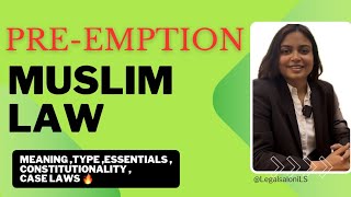 Right to Preemption  Shufa  Muslim law  Case laws  legal saloni [upl. by Peyton]