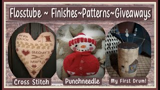 flosstube 012124 Cross Stitch amp Punch Needle Finishes Pattern Parade Giveaways [upl. by Strauss]