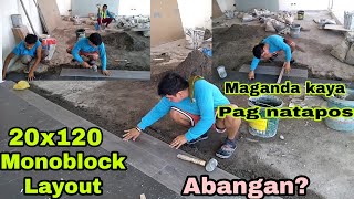 paano mag kabit NG tiles na 20X120 na monoblock layout  jonecis Vlog installedtiles [upl. by Pine616]