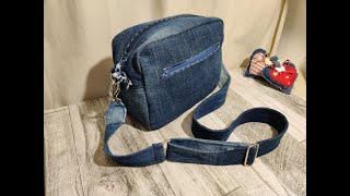 BORSA tracolla di JEANS fai da te  cartamodello GRATIS [upl. by Kanal]