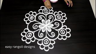 How to draw 3 dots rangoli amp kolam designs  Simple muggulu for Beginners [upl. by Docila]