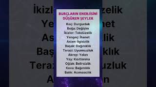 Burçların Enerjisini Düşüren Şeyler ⚡💥 astroloji astrolojidefteri burçlar enerji [upl. by Dolley]