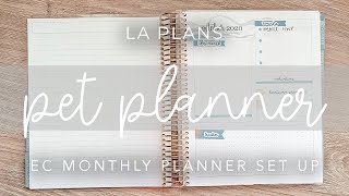 New Erin Condren Monthly Planner Set Up Pet Planner [upl. by Aserej797]