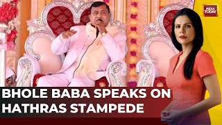 Hathras Stampede Hathras Godman Bhole Baba Reacts To Stampede During His Satsang  India Today [upl. by Ahsenauq]