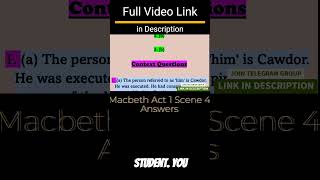 Macbeth Act 1 Scene 4 Workbook Answers  Macbeth Act 1 Scene 4 Question And Answers Class 11 shorts [upl. by Liamsi]