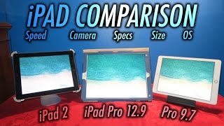 iPad Pro 97 inch vs 129 inch vs iPad 2 Comparison [upl. by Gulick]