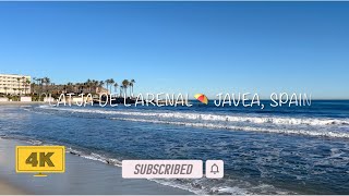 4K Popular Arenal beach in Javea Spain Check it out for yourself ☀️⛱️ [upl. by Ilrac]