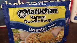 Maruchan Instant Ramen Noodles Oriental Flavor Review [upl. by Atiuqram]