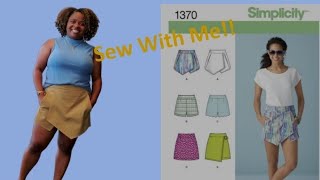 Sewing Simplicity 1370 Sewing a Skort Joy Nicole [upl. by Almeida662]