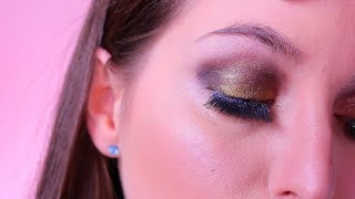 Trucco occhi oro e nero su occhi verdi  Gold and Black Makeup [upl. by Cammie922]