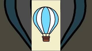 Hot Balloon  How to Draw Hot Air Balloon  Balloon Drawing  Draw and Color Balloon [upl. by Bonns]