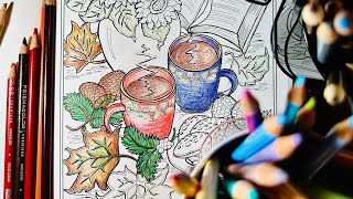 Autumn Vibes with Coloring 🍂 Calm Art Meditation 🍁 Coffee ☕️ Coloring Books for Adults 🎨 Part 1 [upl. by Ajet]