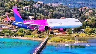 CORFU  ONE OF THE MOST SPECTACULAR AIRPORT IN THE WORLD  CRAZY LANDINGS [upl. by Carpet]