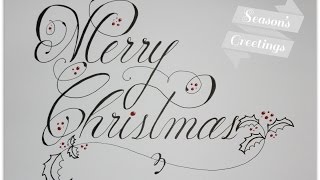 how to write merry christmas in cursive and fancy [upl. by Henson]