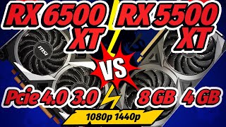 RX 6500 XT PCie 40 vs RX 6500 XT PCie 30 vs RX 5500 XT 8GB vs RX 5500 XT 4GB [upl. by Ater342]