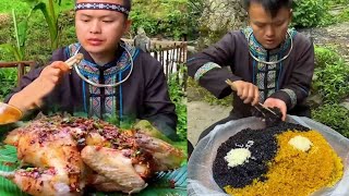 【ASMR MUKBANG】CLAY FOIL CHICKEN  STIRFRIED SNAILS  BBQ SALMON [upl. by Notlrac989]