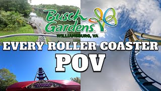 Every Roller Coaster at Busch Gardens Williamsburg POV 5K 2023 [upl. by Maggie]