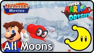 Super Mario Odyssey  Snow Kingdom  All Moons in order with timestamps [upl. by Aurie]