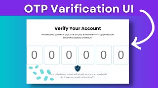 OTP Verification UI With HTML CSS amp JS  OTP Input field  FrontendDUDE [upl. by Naahs193]