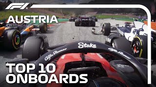 Max And Checos Sprint Scrap And The Top 10 Onboards  2023 Austrian Grand Prix  Qatar Airways [upl. by Werd]