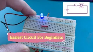 Breadboarding an easy LED circuit [upl. by Annalla]