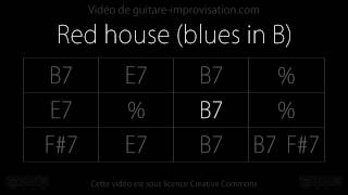 Red House  Backing track Blues in B [upl. by Haidebez]