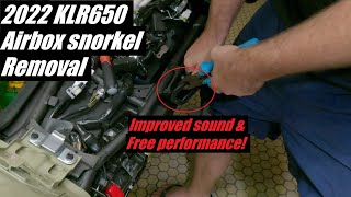 Must Do Gen 3 KLR650 Mod  Airbox Snorkel Removal  Free Performance amp Better Sound [upl. by Eilsil436]