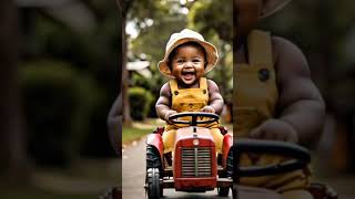 Cute baby tractor driving 💓 [upl. by Elbys]