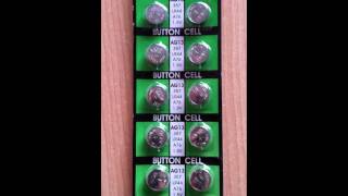 x10 ALKALINE BUTTON CELL BATTERY AG13 LR44 L1154 RW82 [upl. by Ylrebma]