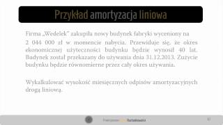 16 Rozwiązanie przykładu amortyzacja liniowa [upl. by Malvia]