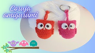 Tutorial de chaveiro coruja amigurumi 🦉 [upl. by Yelwah]