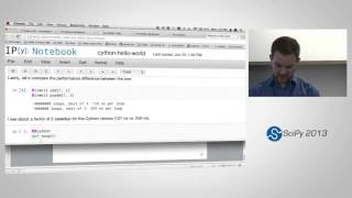 Cython Speed up Python and NumPy Pythonize C C and Fortran SciPy2013 Tutorial Part 1 of 4 [upl. by Anaitsirc158]