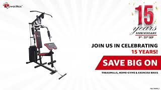 PowerMax 15th Anniversary Sale  Treadmills MultiGyms amp Exercise Bikes [upl. by Hteb316]