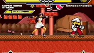 Super Mario and Athena Asamiya vs Cardboard Box MUGEN Battle [upl. by Lanrev]