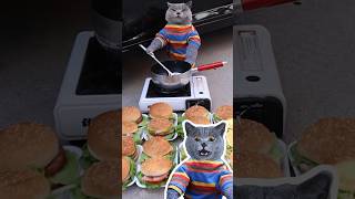 Dont Waste🚫 Turn Ham Into Delicious Food😊🍔 funnycat catmemes trending [upl. by Moishe442]