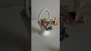 Royal Adderley Miniature Floral Bouquet in Basket England Bone China  etsyseller nicethingstime [upl. by Areikahs863]