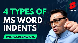 4 Types of MS Word Indents shorts [upl. by Hadias]